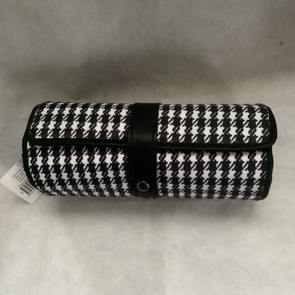 punctuate Baker Street Houndstooth Travel Roll Makeup Cosmetic Organizer NWT